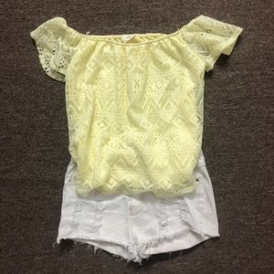 Off the shoulder lace top